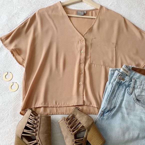 ASOS Tops - ASOS Boxy Button Down Slight Cropped Top